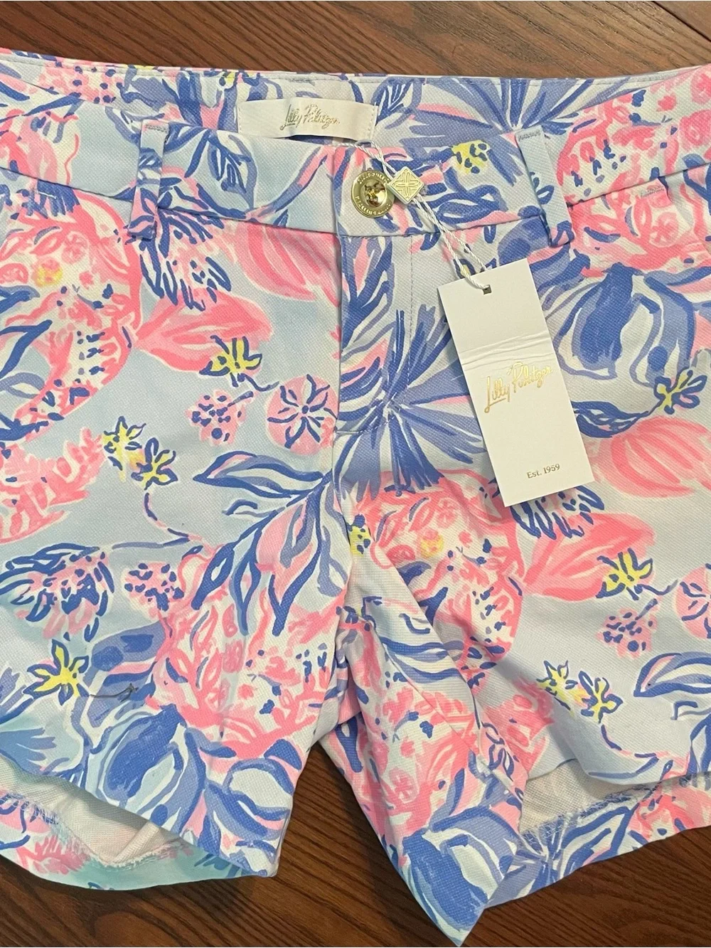 Lilly Pulitzer Pink, Blue & Yellow Floral Bermuda Shorts SIZE 2 NWT